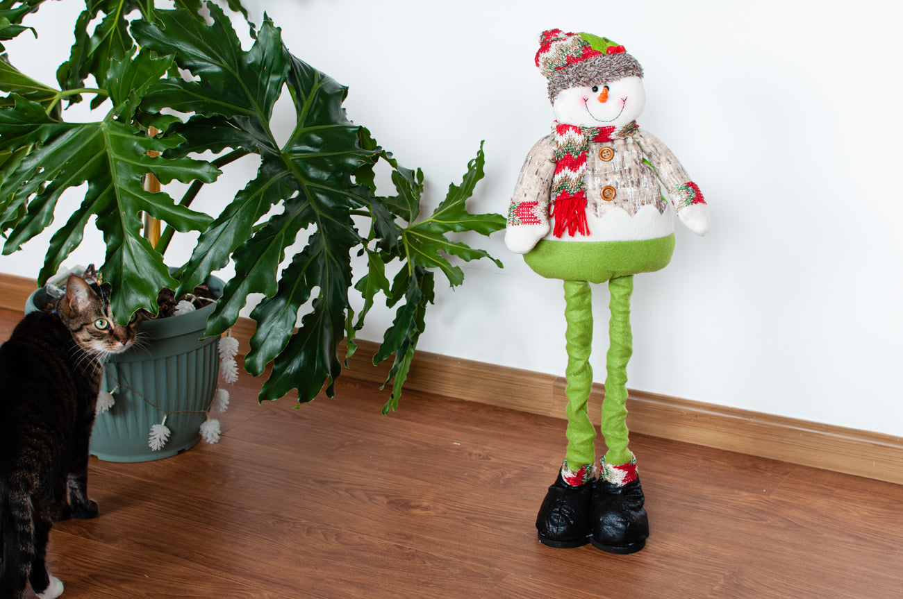 Papá Noel y Muñeco de Nieve Patas retráctiles