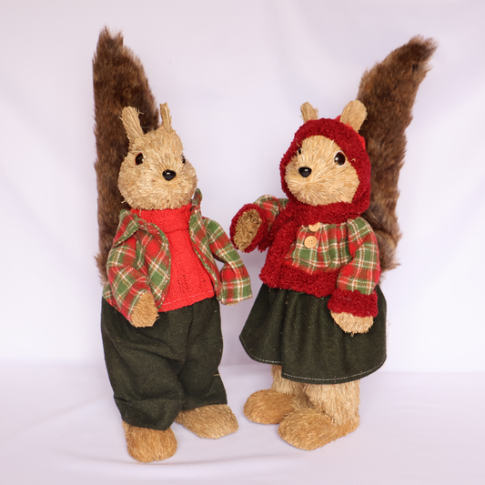 Pareja de Ardillas Fibra de Coco