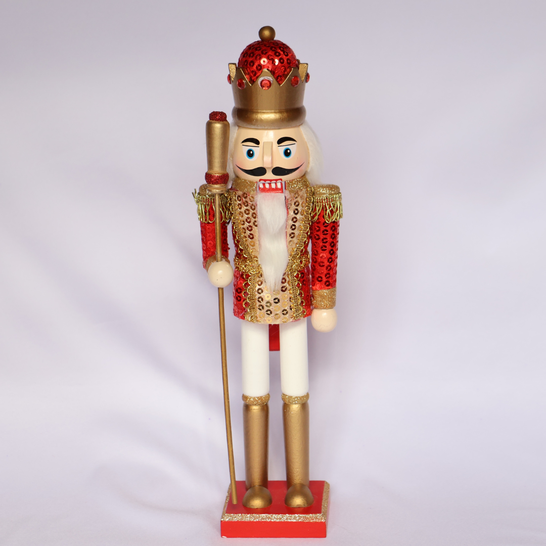 Cascanueces Gigante De 3 Pies (91 Cm) - Blanco Y Dorado - Decoración Navideña Independiente - Holiday Living
