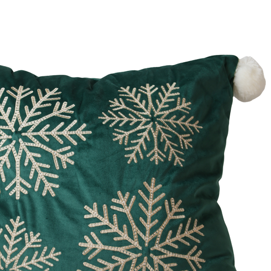 Cojín Snow Bordado Verde