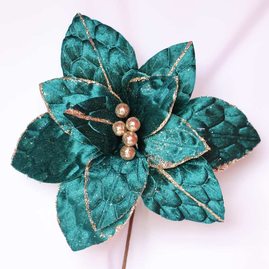 Poinsettia Verde Esmeralda — 28 cm (12 pétalos) 2025-55