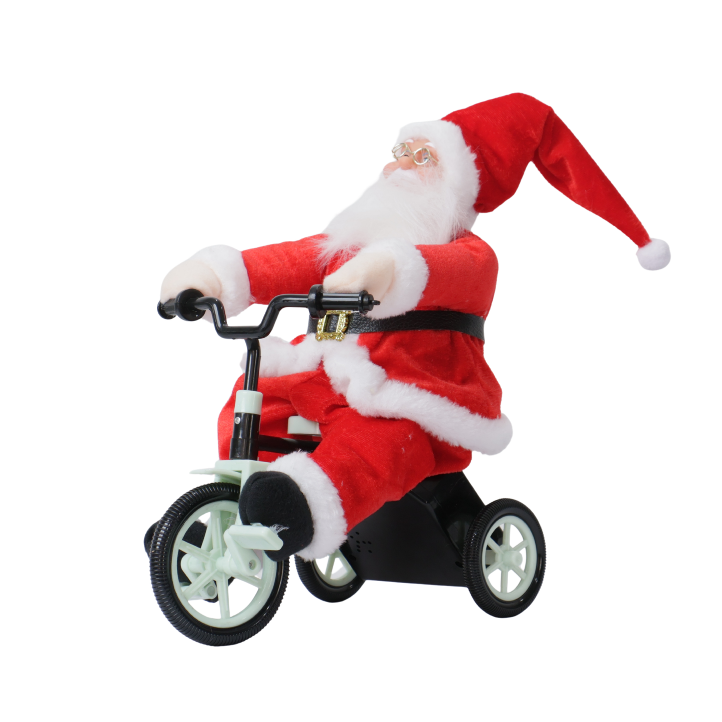 Papá Noel en Bicicleta con Movimiento
