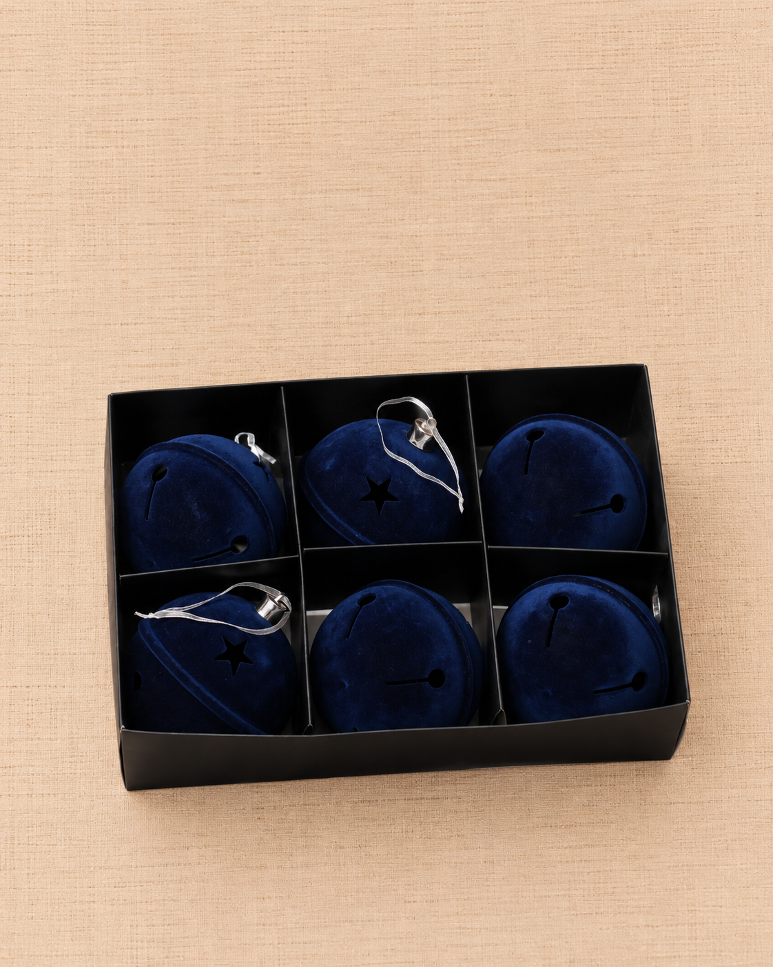 Set de Esferas Velvet Jingle — Azul Noche