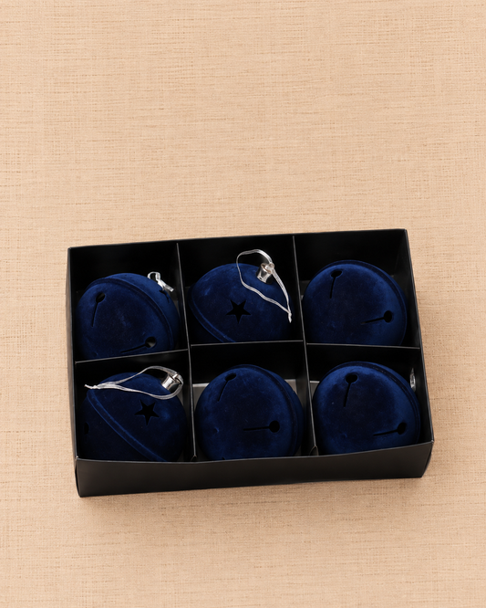 Set de Esferas Velvet Jingle — Azul Noche