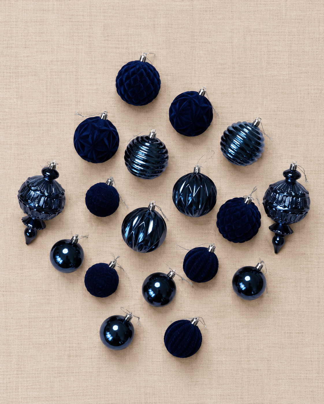 Set de Esferas Velvet Luxe — Azul Noche