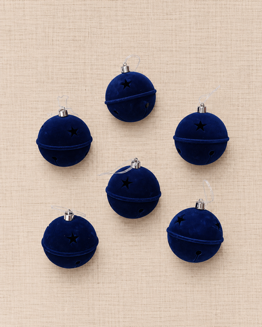 Set de Esferas Velvet Jingle — Azul Noche