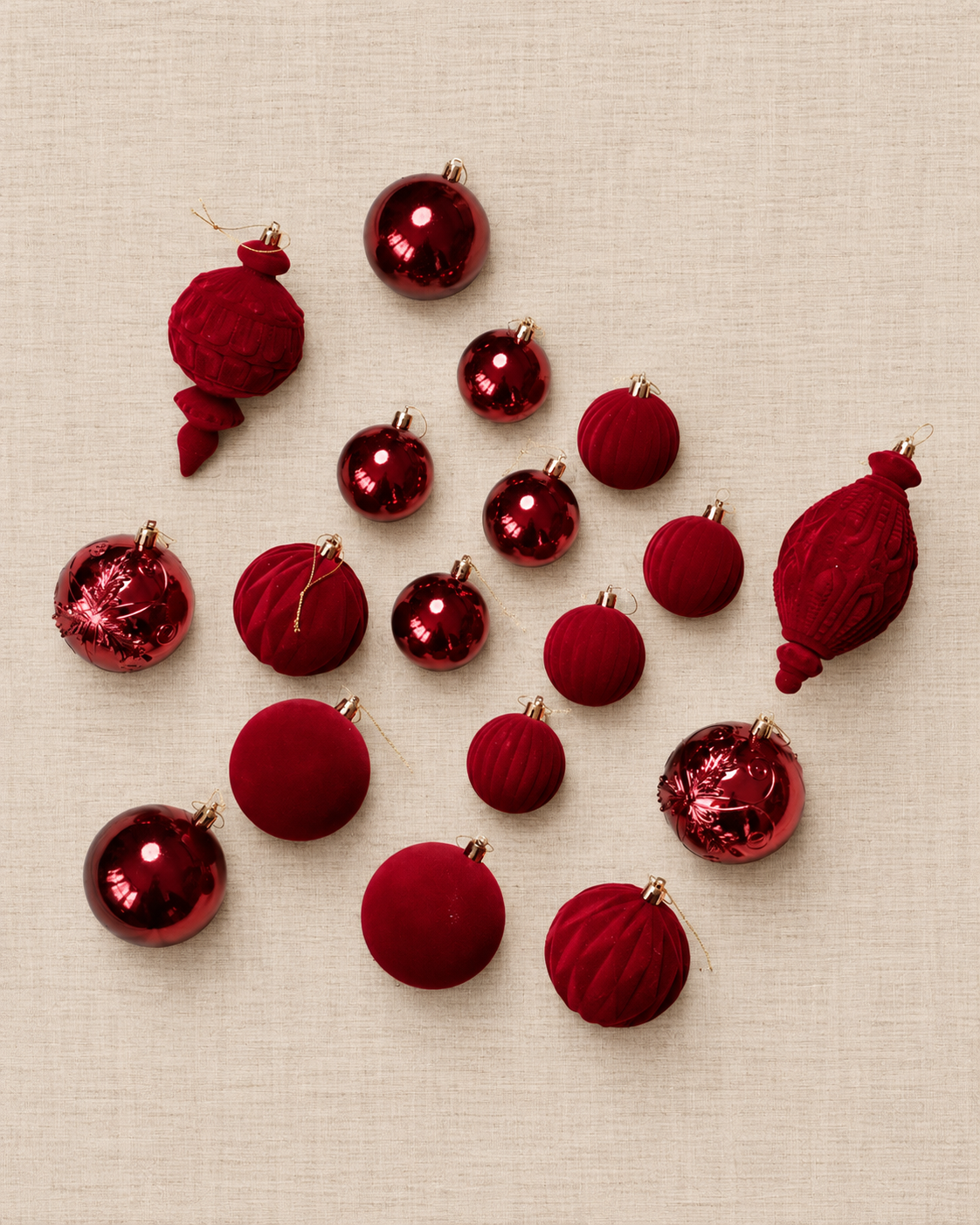 Set de Esferas Velvet Luxe — Burgundy