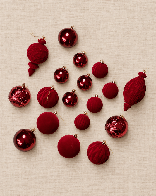 Set de Esferas Velvet Luxe — Burgundy