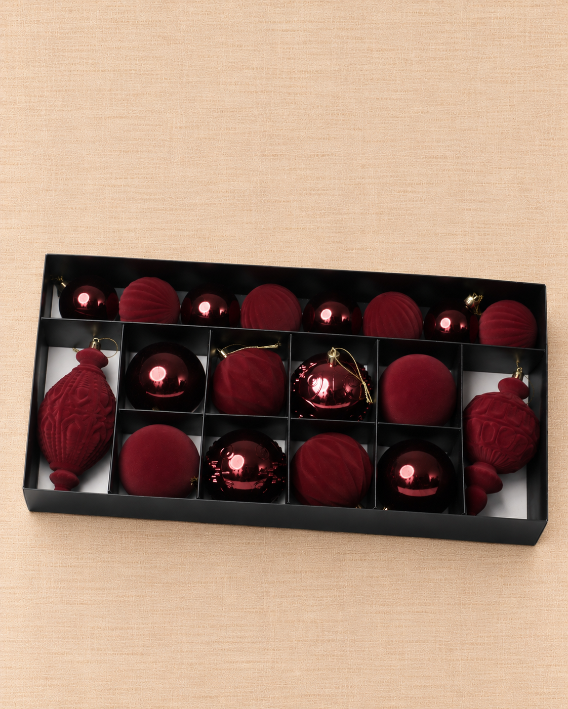 Set de Esferas Velvet Luxe — Burgundy