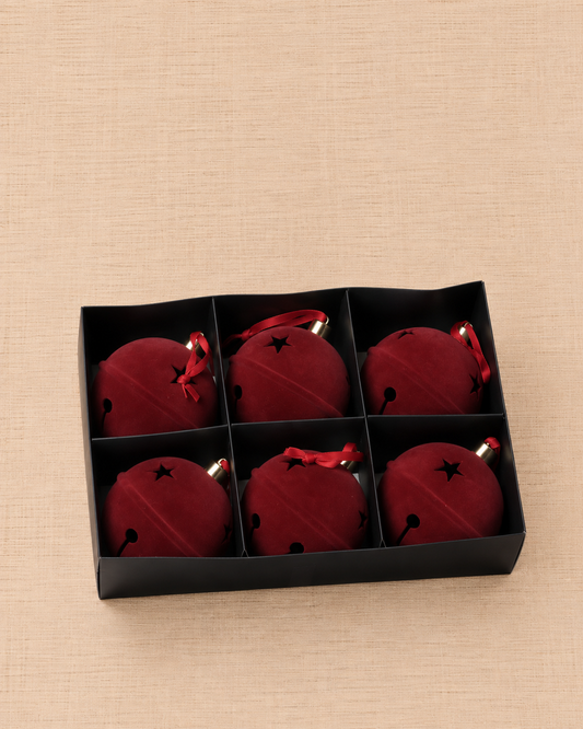 Set de Esferas Velvet Jingle — Burgundy