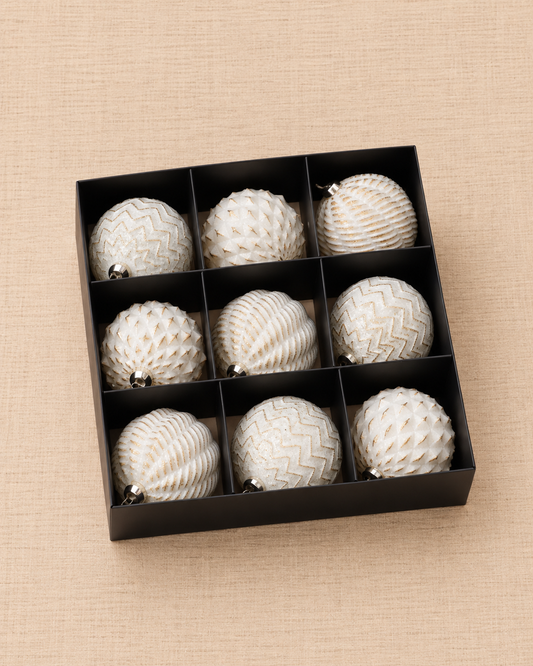 Set de Esferas Atelier — Blanco Dorado 9und