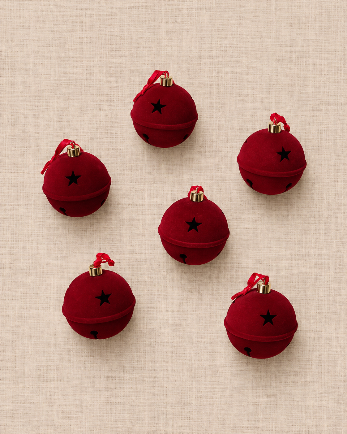 Set de Esferas Velvet Jingle — Burgundy