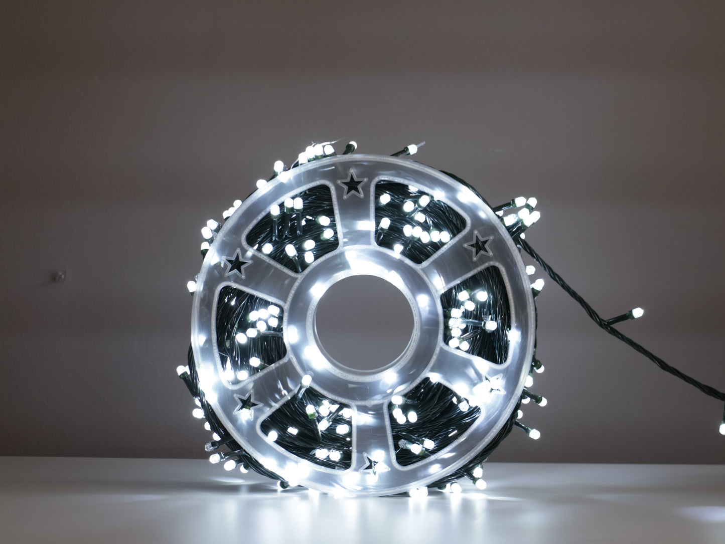 Extensión de 500 Luces LED Burbuja con Carrete – 50 Metros
