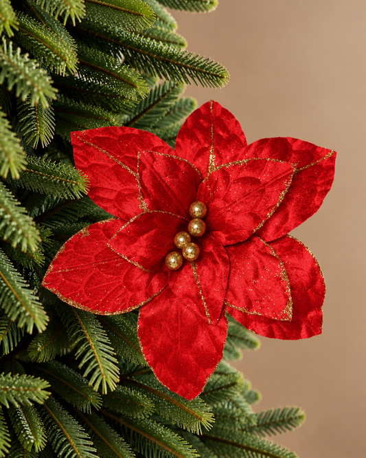 Poinsetia Rojo — 28 cm (12 pétalos) LF2025-55
