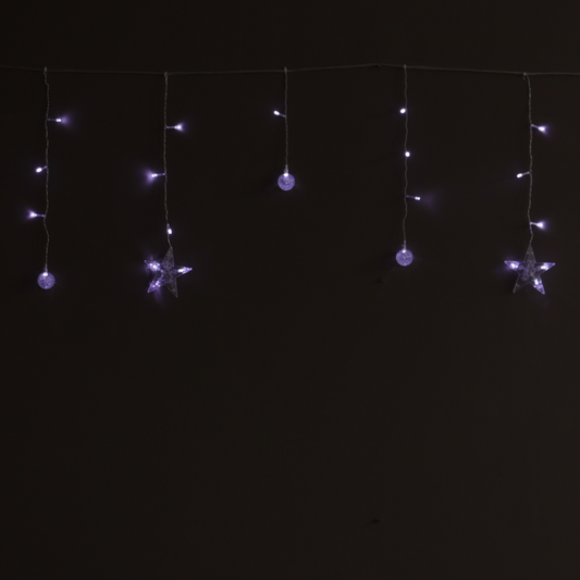 Cascada LED Perla y Estrellas – 60 Luces